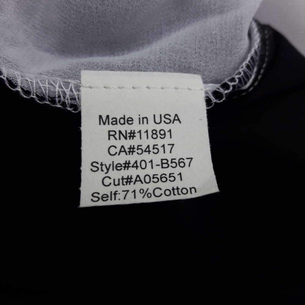 Bailey 44 Black Blouse Button Front Open Overlap Crossover Back White USA L - Picture 8 of 8
